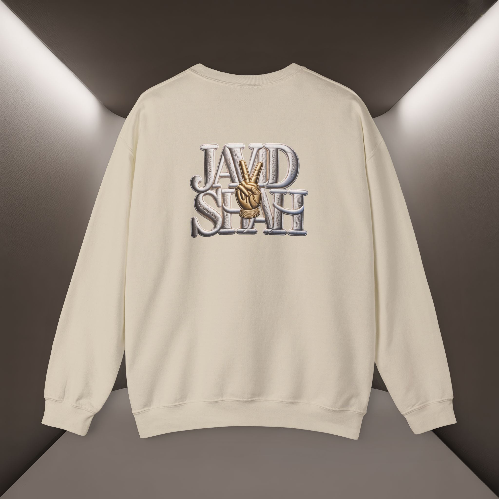 Javid Shah Peace Sign printed Sweatshirt — Vintage Script Logo Crewneck