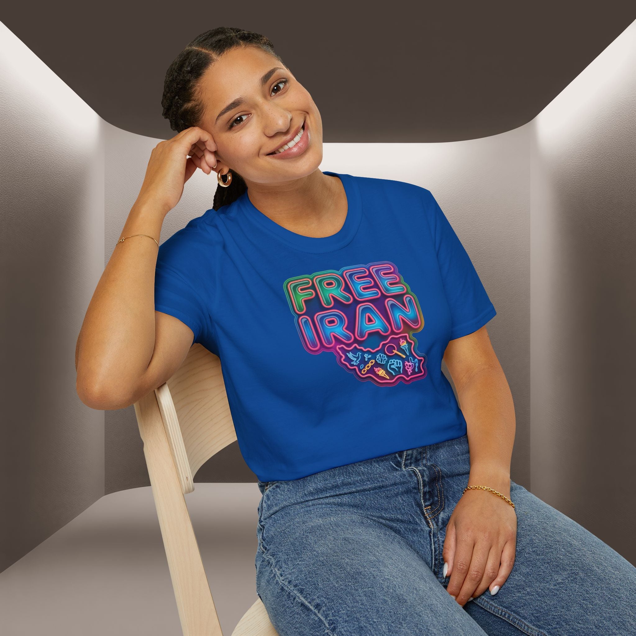 Free Iran T-Shirt — Neon Style, Premium Quality