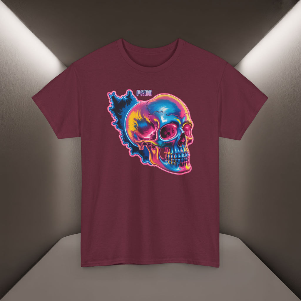 Neon Skull in Iran's map shape T-Shirt — Premium Quality