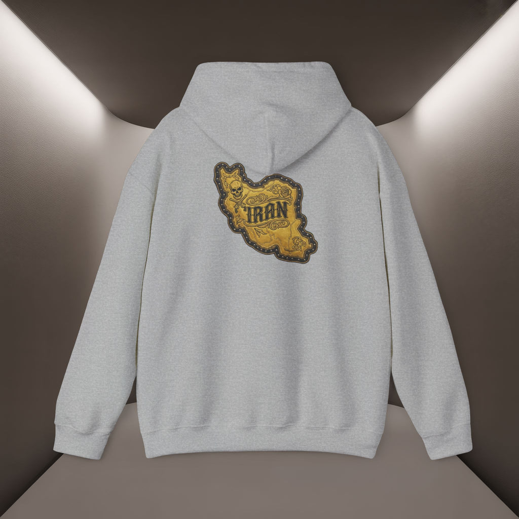 Iran's map Patch Unisex Hooded sweatshirt" - Premium Quality