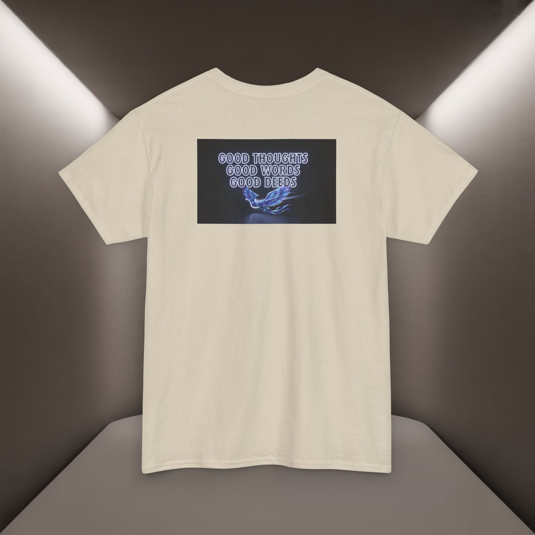 "Woman. Life. Freedom." Unique T-shirt, Unisex. Back: Good Thoughts, Good Words, Good Deeds