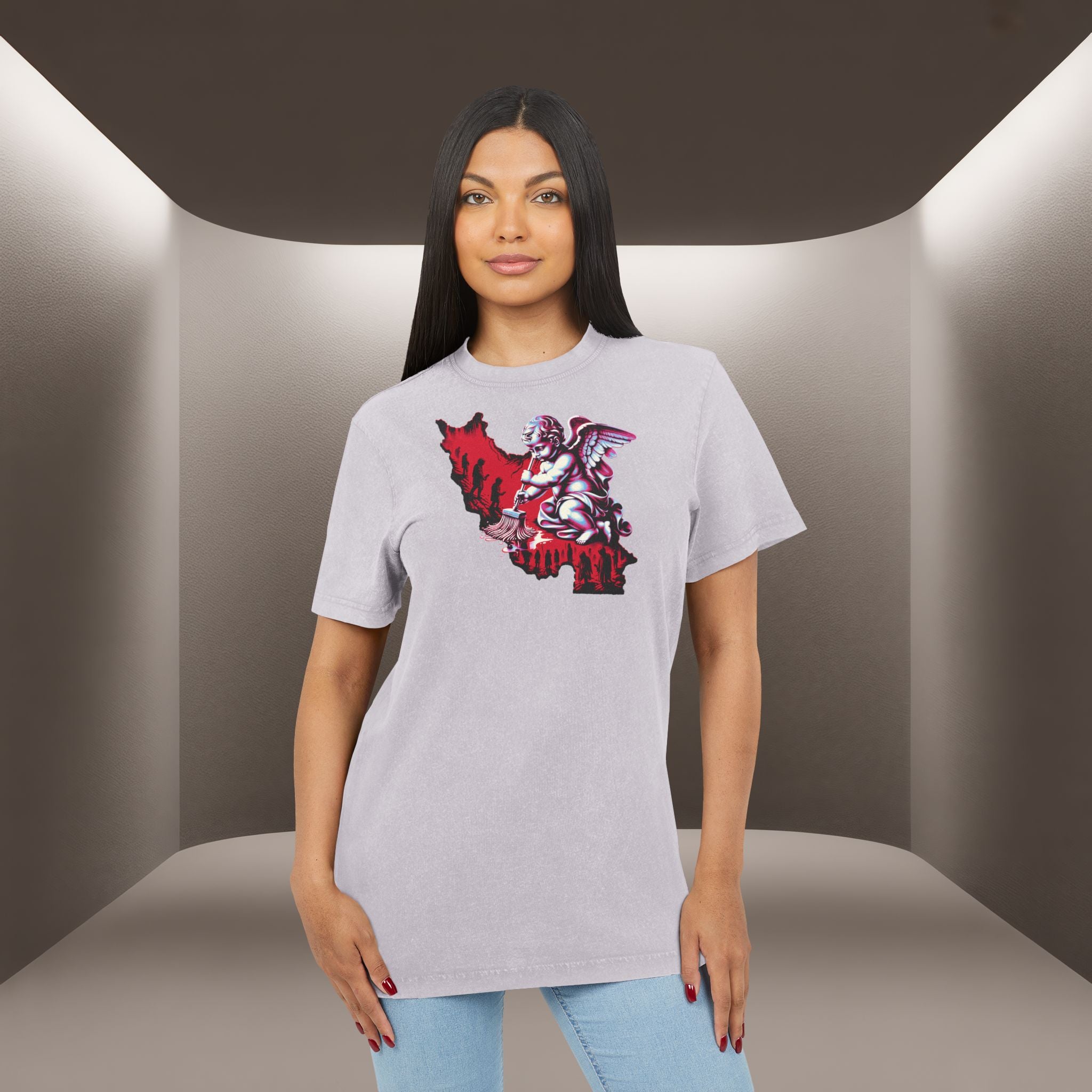 Iran's map Conceptual tshirt- Acid Wash Tee