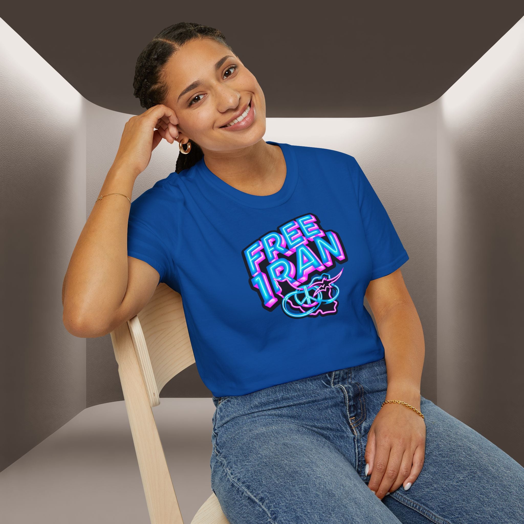 Free Iran T-Shirt — Neon design, Premium Quality