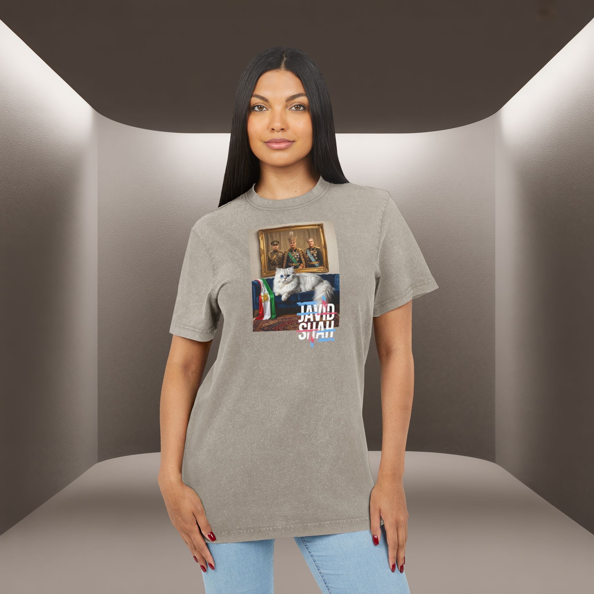 Javid Shah Acid-Wash T-Shirt— Persian Cat T-Shirt