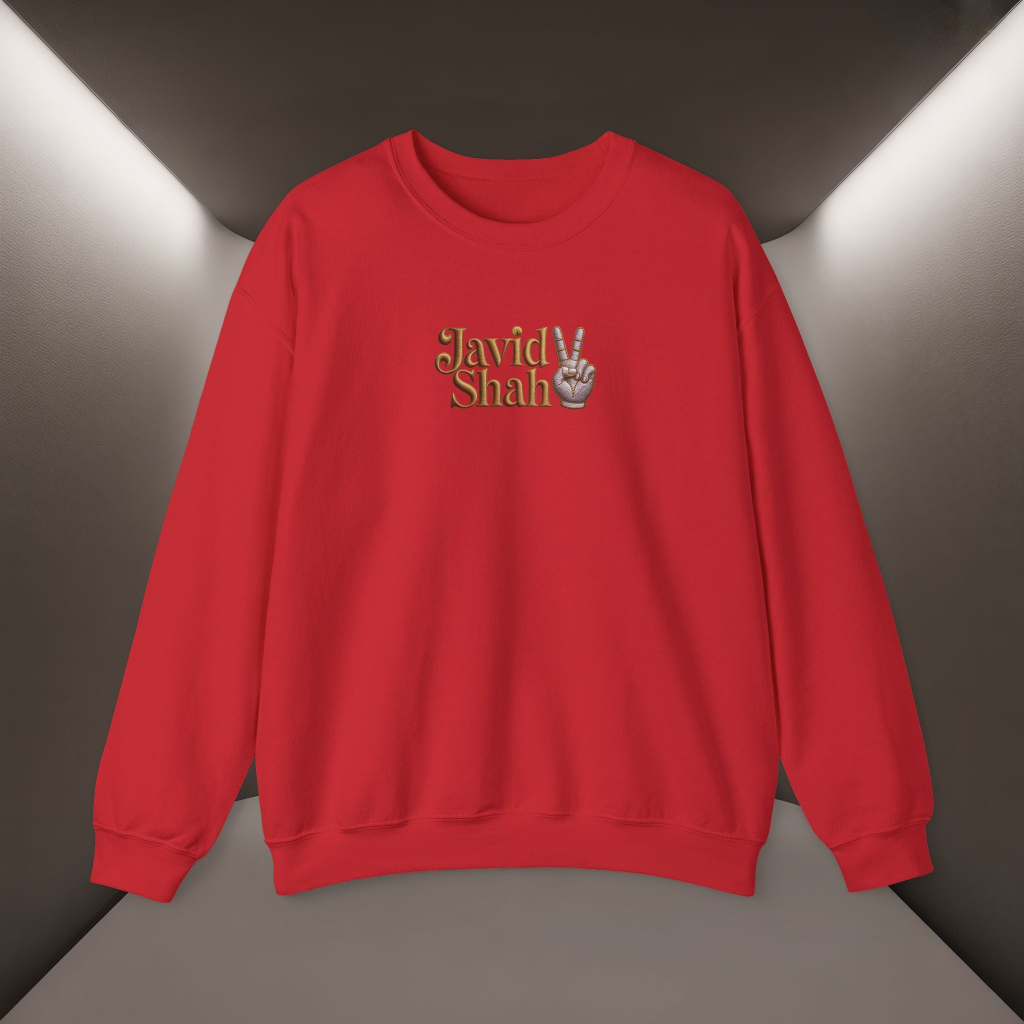 Javid Shah Peace Sign printed Sweatshirt — Vintage Script Logo Crewneck