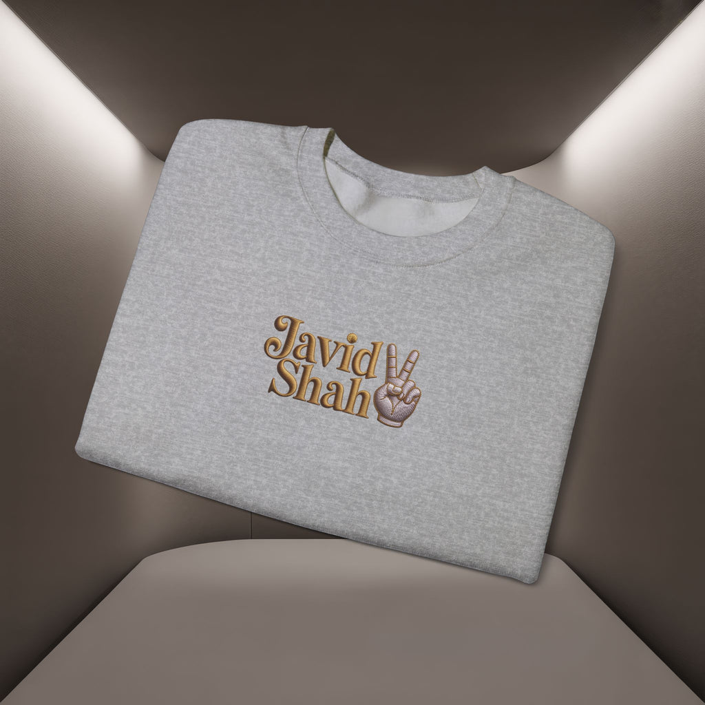 Javid Shah Peace Sign printed Sweatshirt — Vintage Script Logo Crewneck