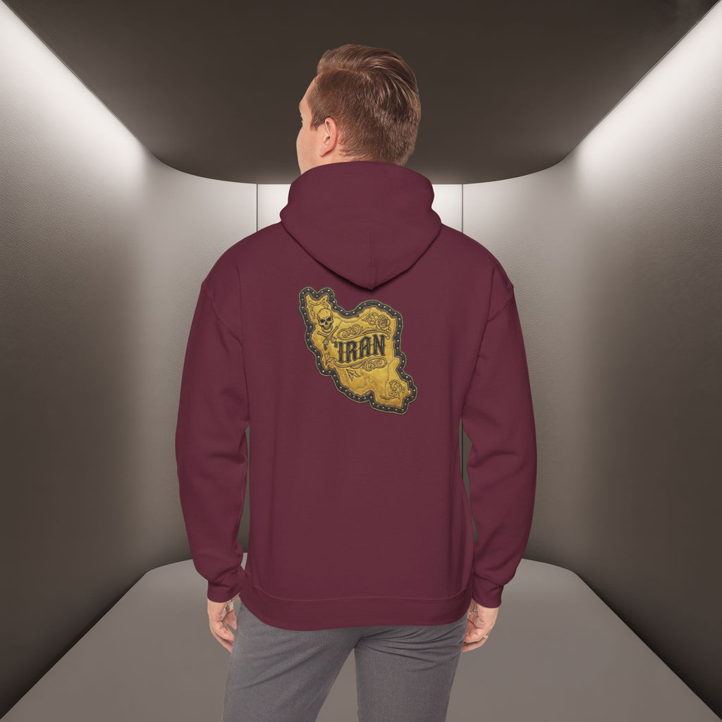 Iran's map Patch Unisex Hooded sweatshirt" - Premium Quality