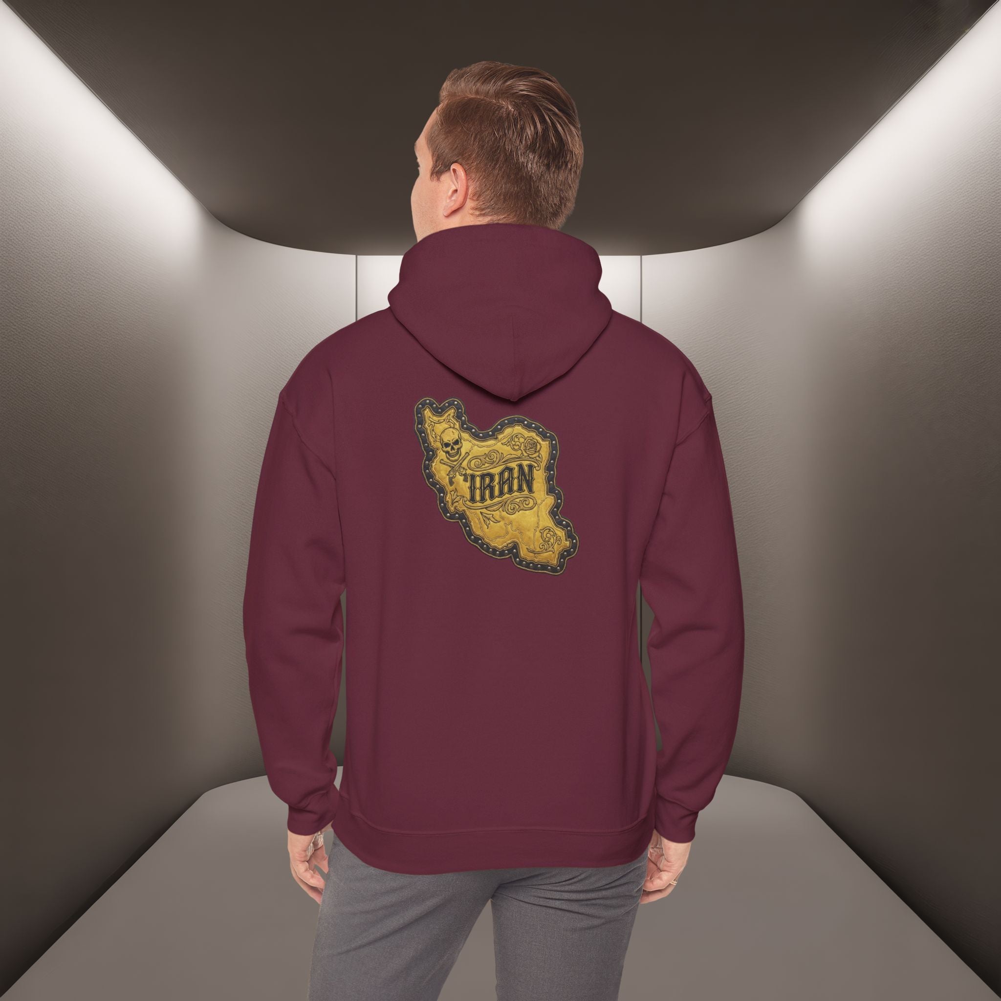 Iran's map Patch Unisex Hooded sweatshirt" - Premium Quality