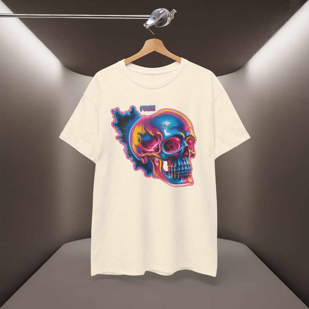 Neon Skull in Iran's map shape T-Shirt — Premium Quality