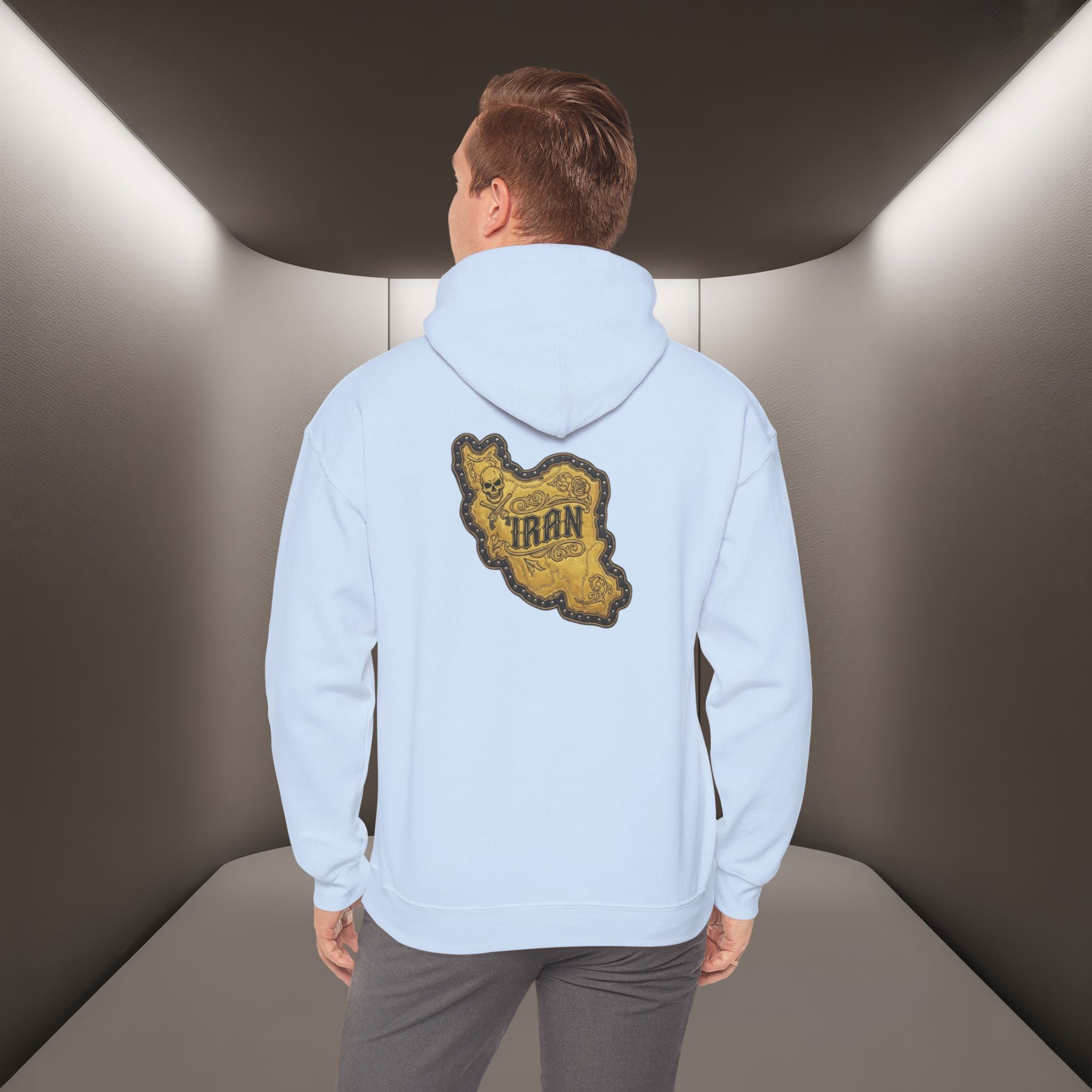 Iran's map Patch Unisex Hooded sweatshirt" - Premium Quality
