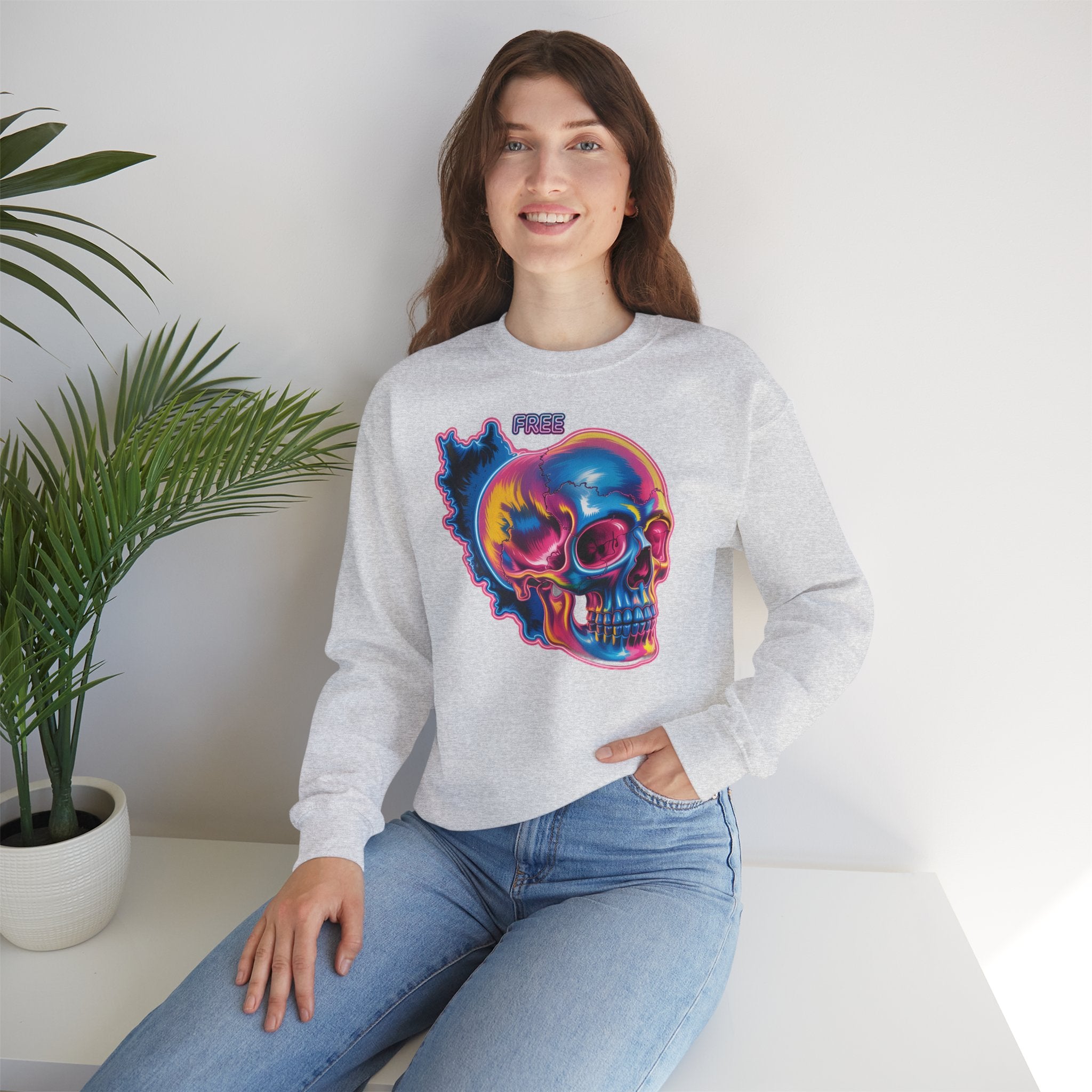 Skull in Iran's map shape Sweatshirt-Unisex, Premium Quality
