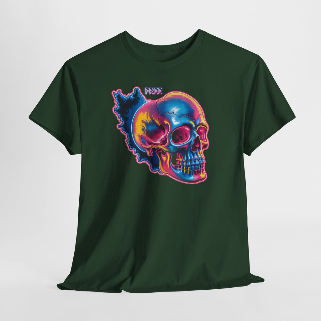 Neon Skull in Iran's map shape T-Shirt — Premium Quality