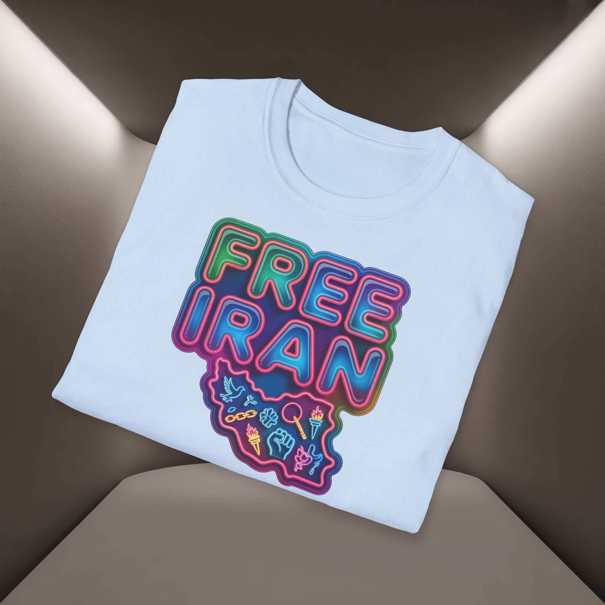 Free Iran T-Shirt — Neon Style, Premium Quality