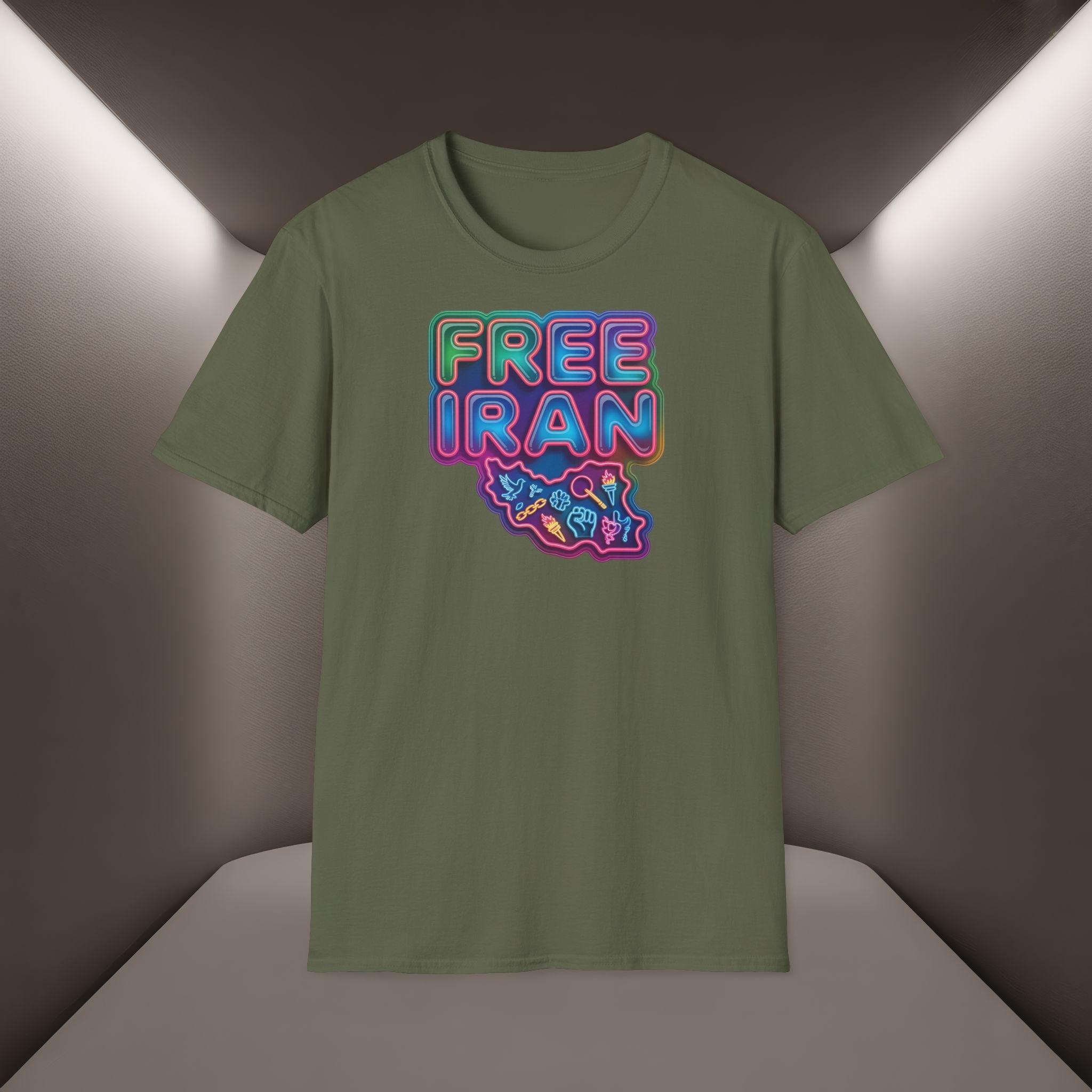Free Iran T-Shirt — Neon Style, Premium Quality