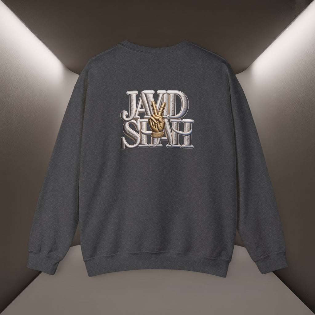 Javid Shah Peace Sign printed Sweatshirt — Vintage Script Logo Crewneck