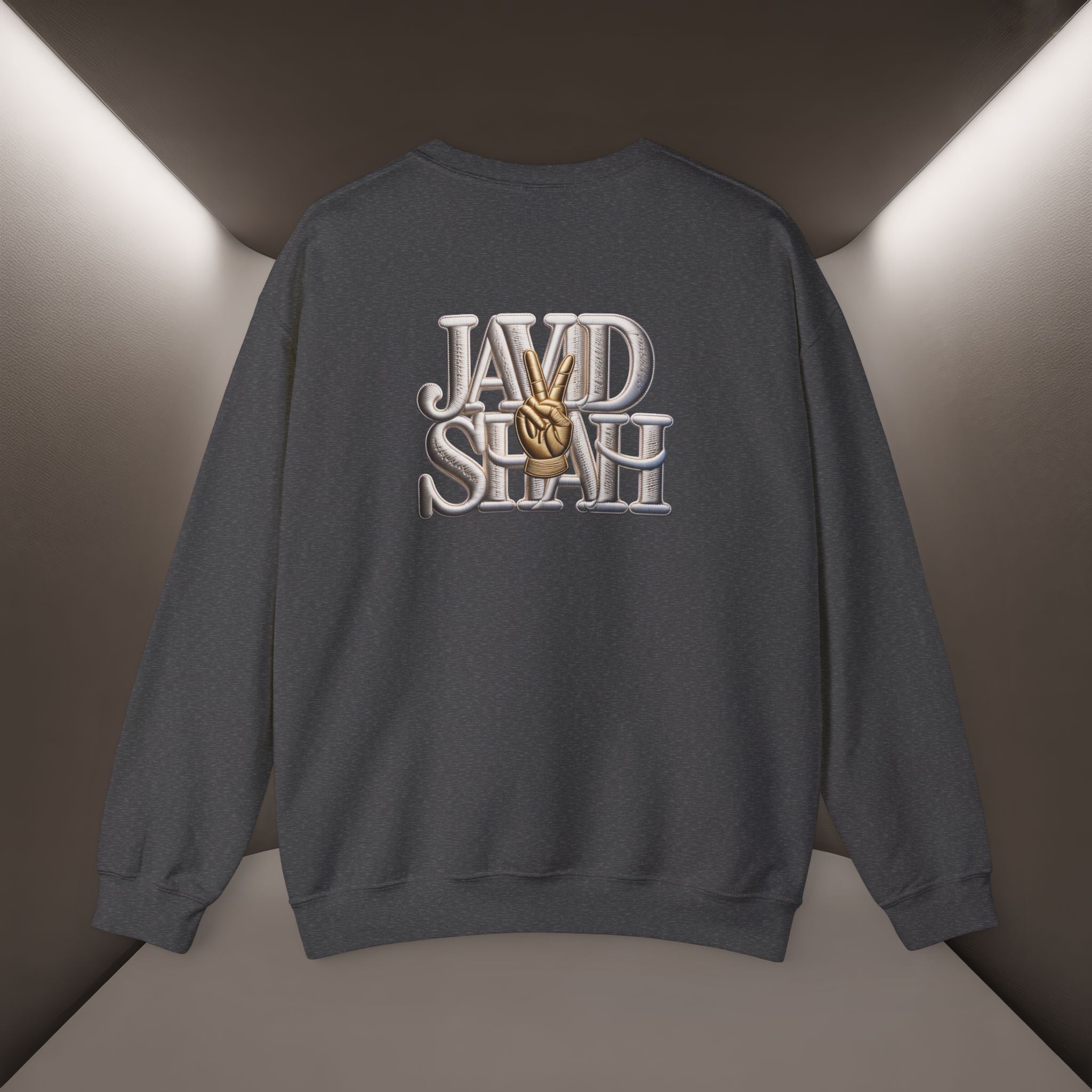 Javid Shah Peace Sign printed Sweatshirt — Vintage Script Logo Crewneck