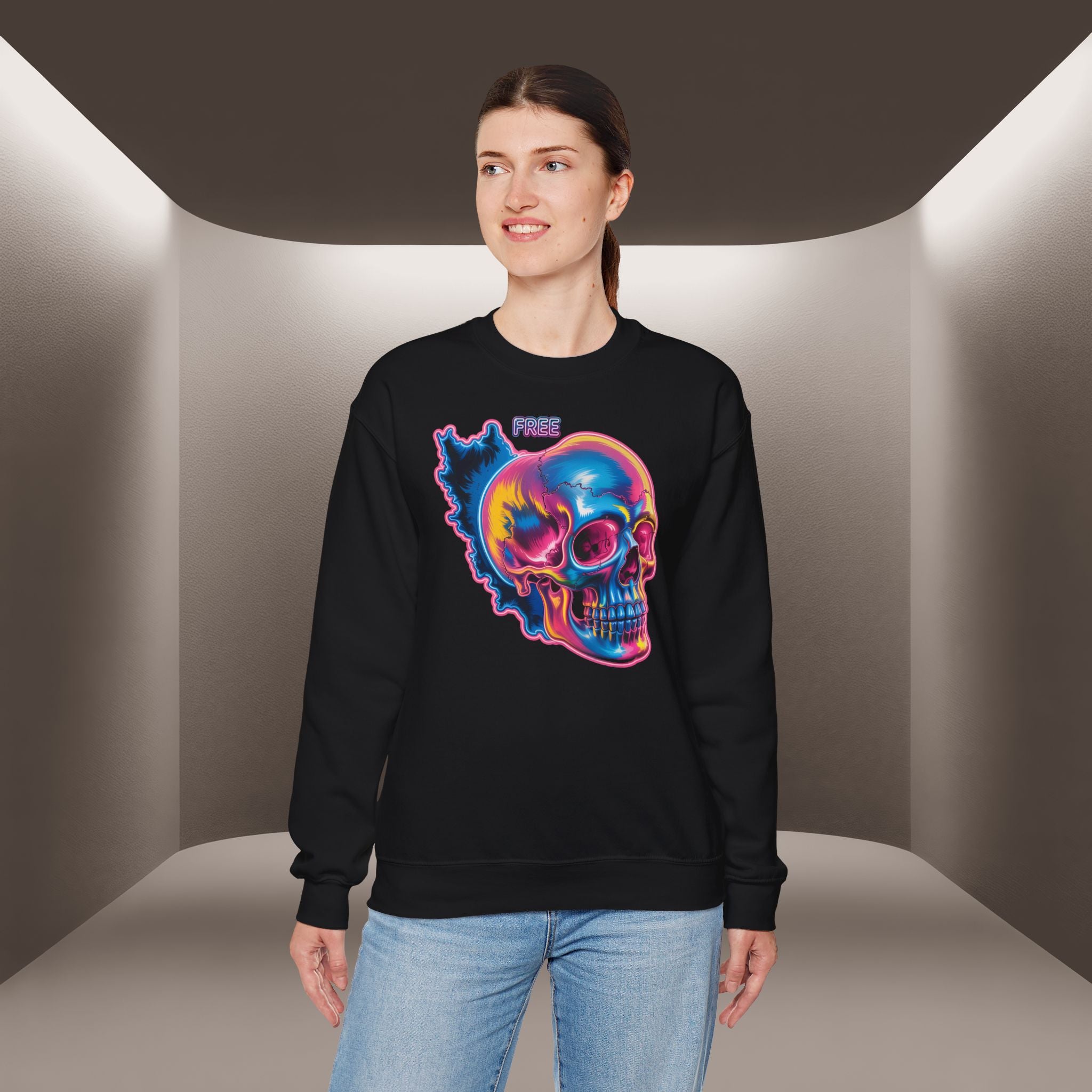 Skull in Iran's map shape Sweatshirt-Unisex, Premium Quality