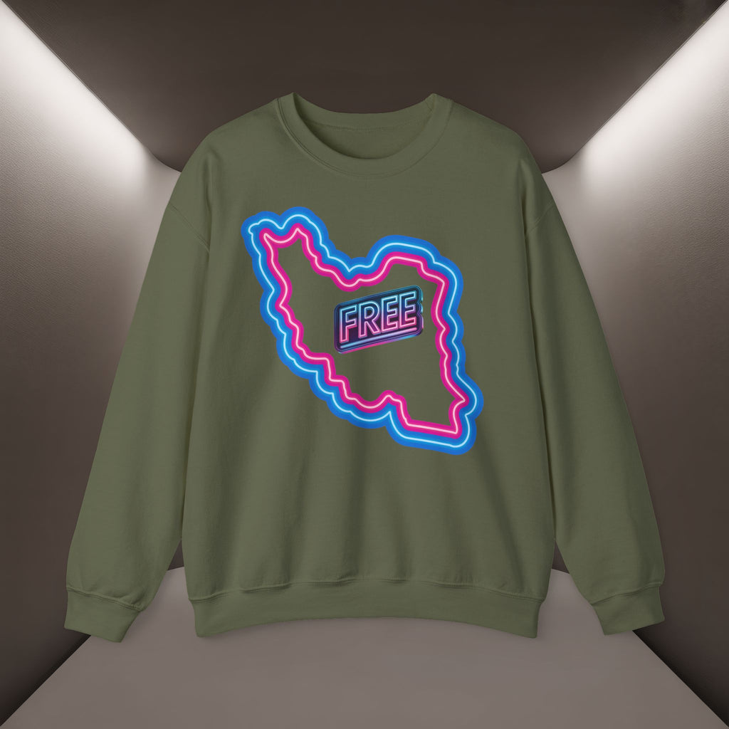 Free Iran Sweatshirt — Neon design - Premium Quality