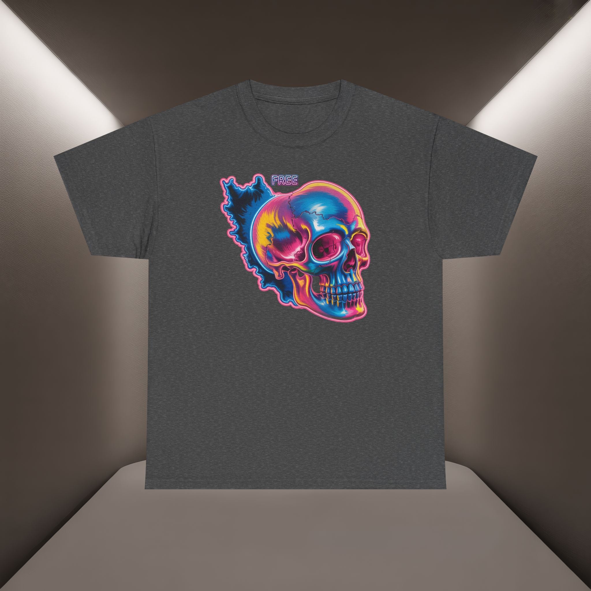 Neon Skull in Iran's map shape T-Shirt — Premium Quality