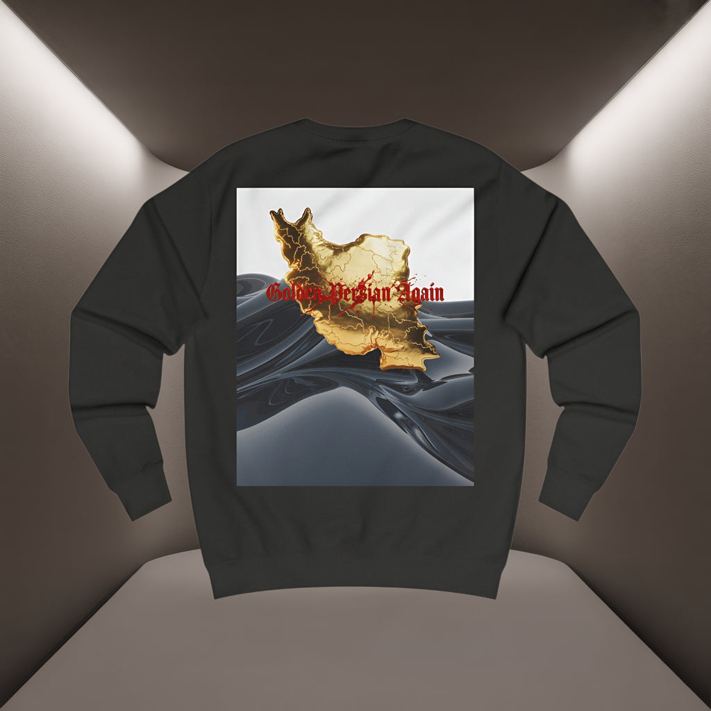 Golden Persian Again Map, Unisex Sweatshirt - PERSIAN VIBEY Sweatshirt