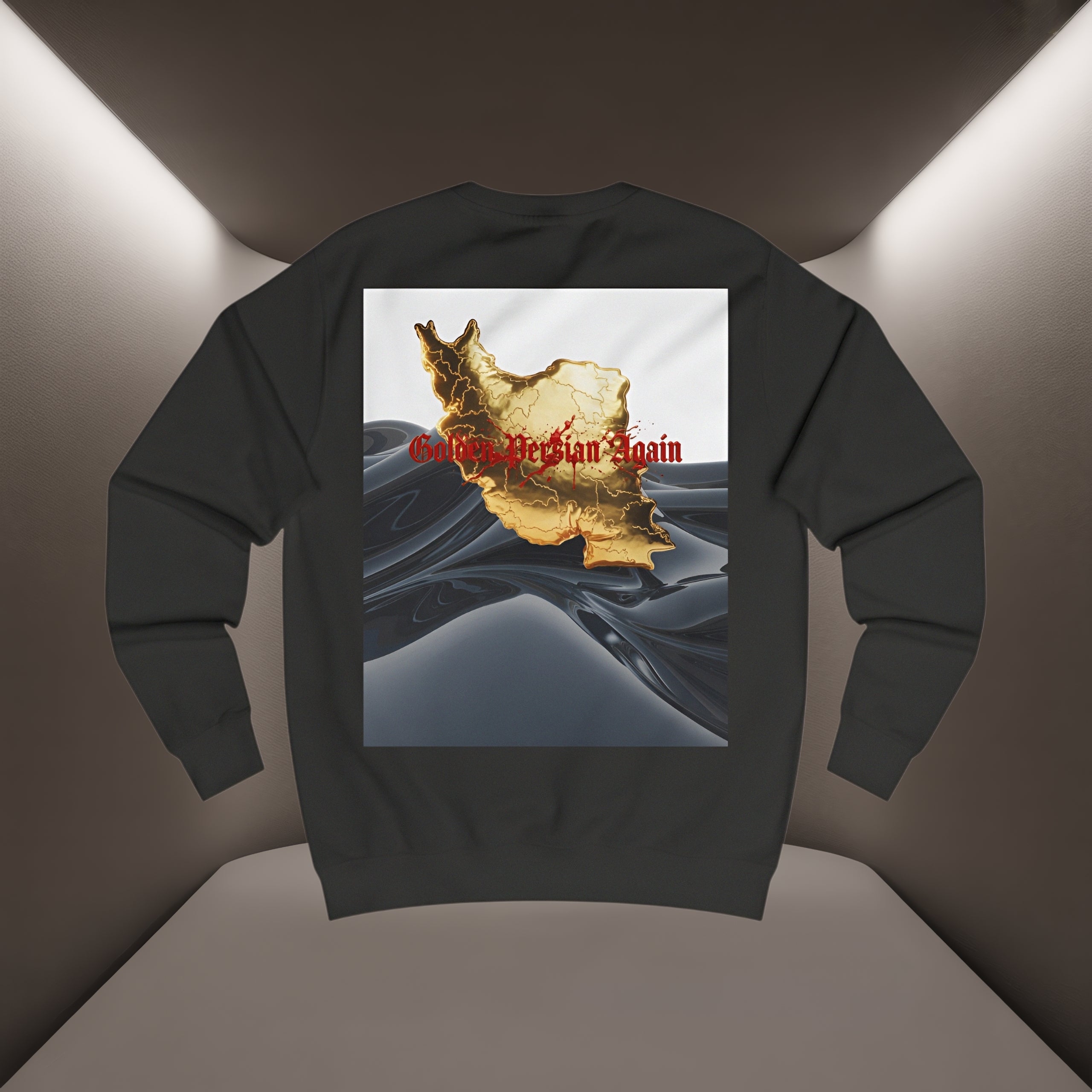 Golden Persian Again Map, Unisex Sweatshirt - PERSIAN VIBEY Sweatshirt