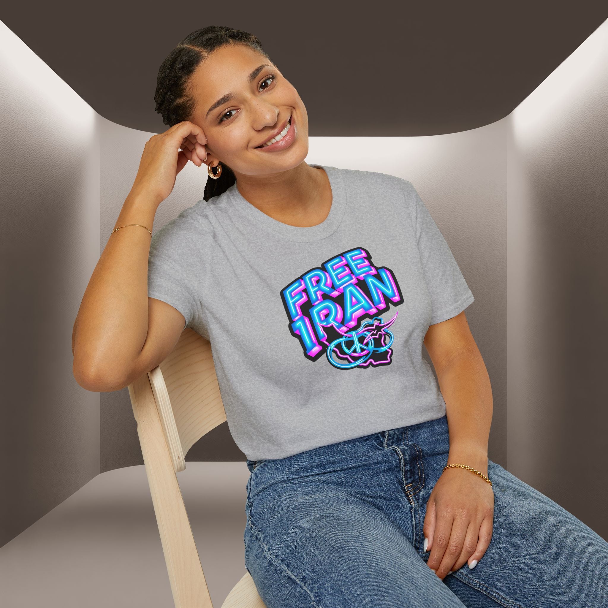 Free Iran T-Shirt — Neon design, Premium Quality