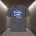 Free Flow California T-Shirt — Retro Neon Peace Sign Graphic