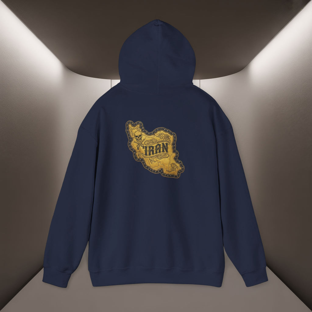 Iran's map Patch Unisex Hooded sweatshirt" - Premium Quality