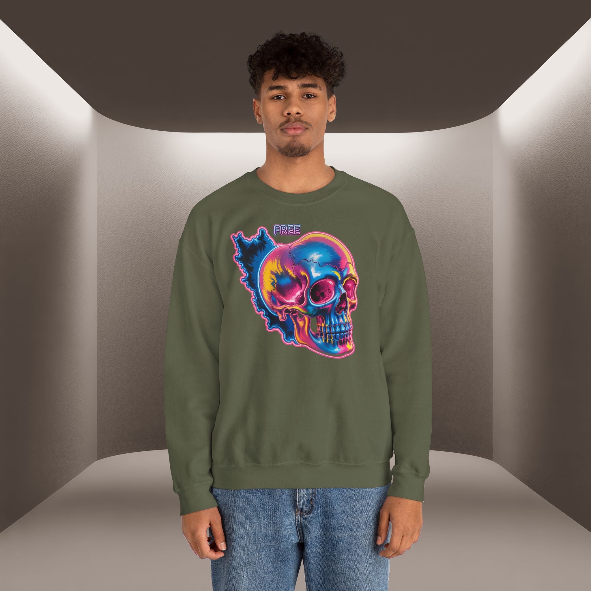 Skull in Iran's map shape Sweatshirt-Unisex, Premium Quality