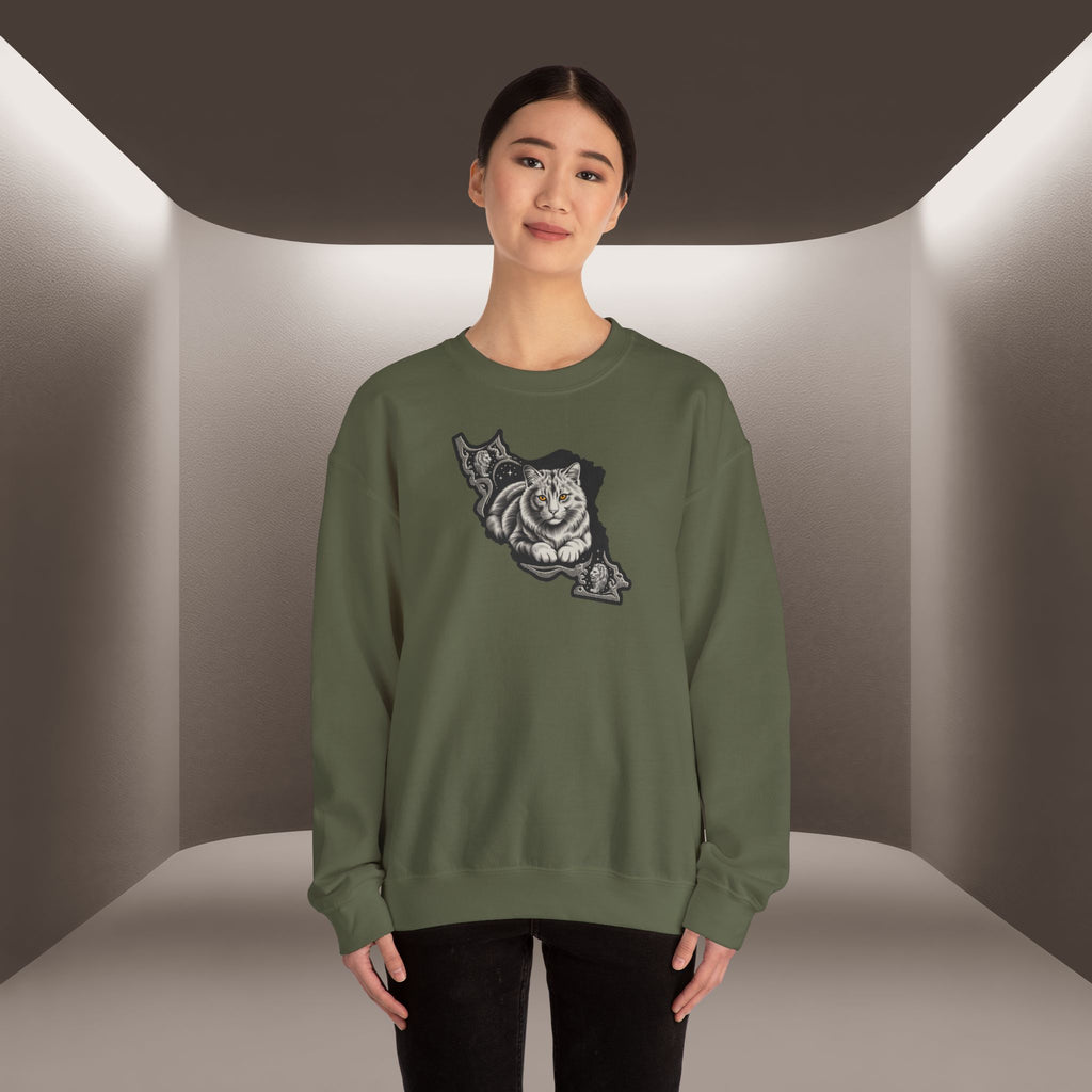 Persian Cat in a Persian Map design- unisex sweatshirt- Premium quality