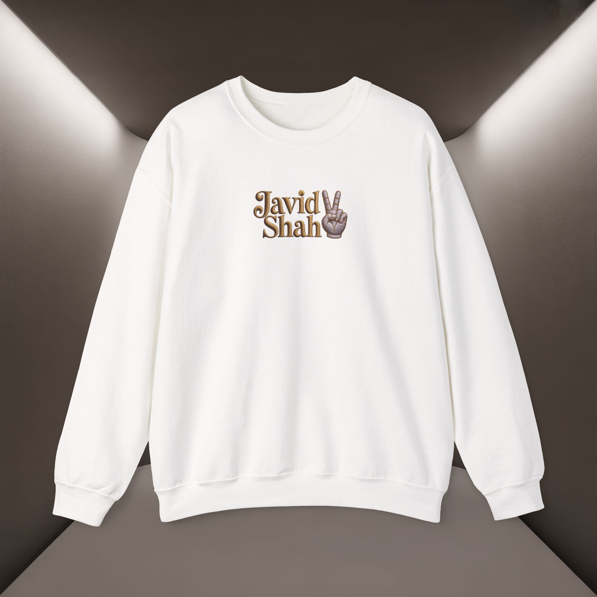 Javid Shah Peace Sign printed Sweatshirt — Vintage Script Logo Crewneck