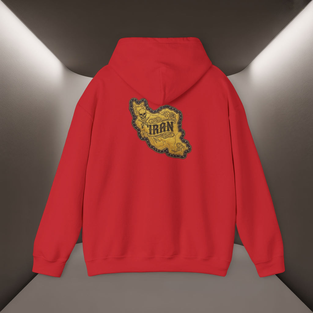 Iran's map Patch Unisex Hooded sweatshirt" - Premium Quality