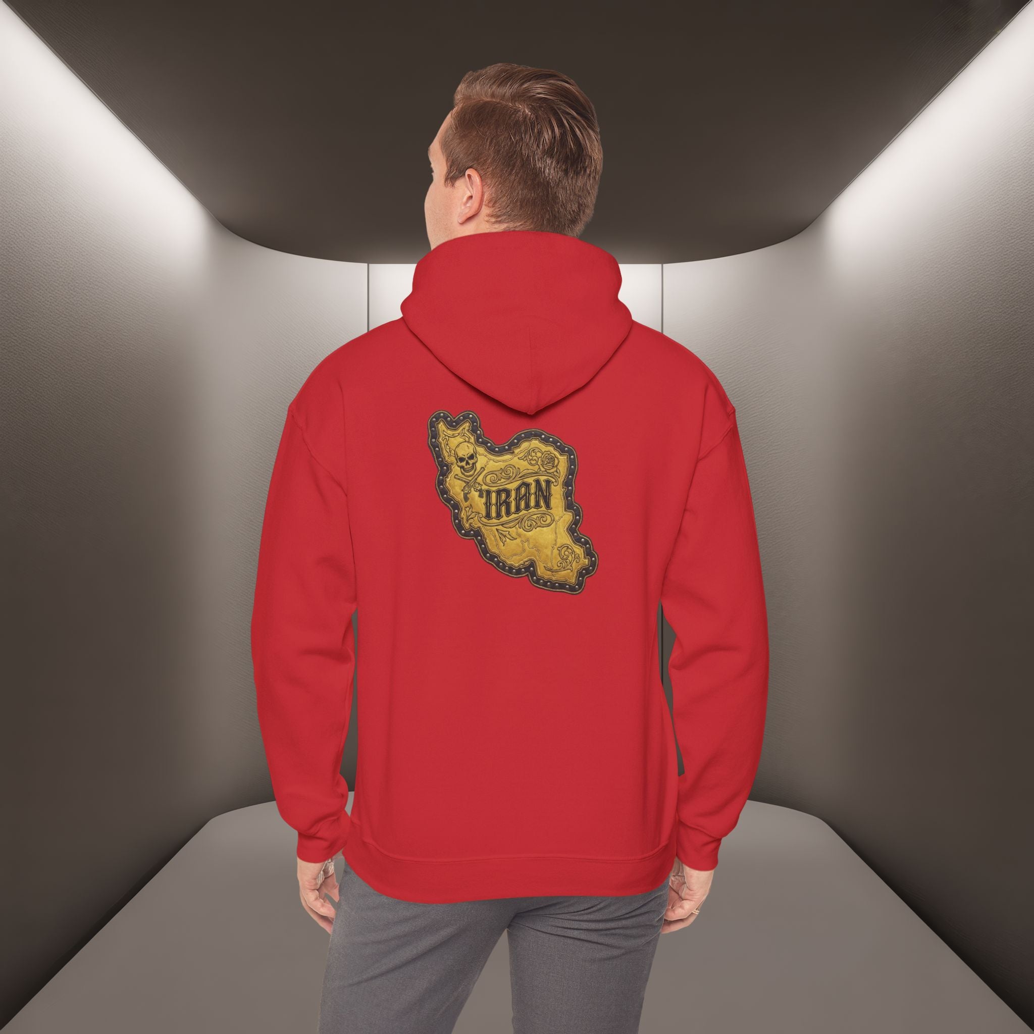 Iran's map Patch Unisex Hooded sweatshirt" - Premium Quality