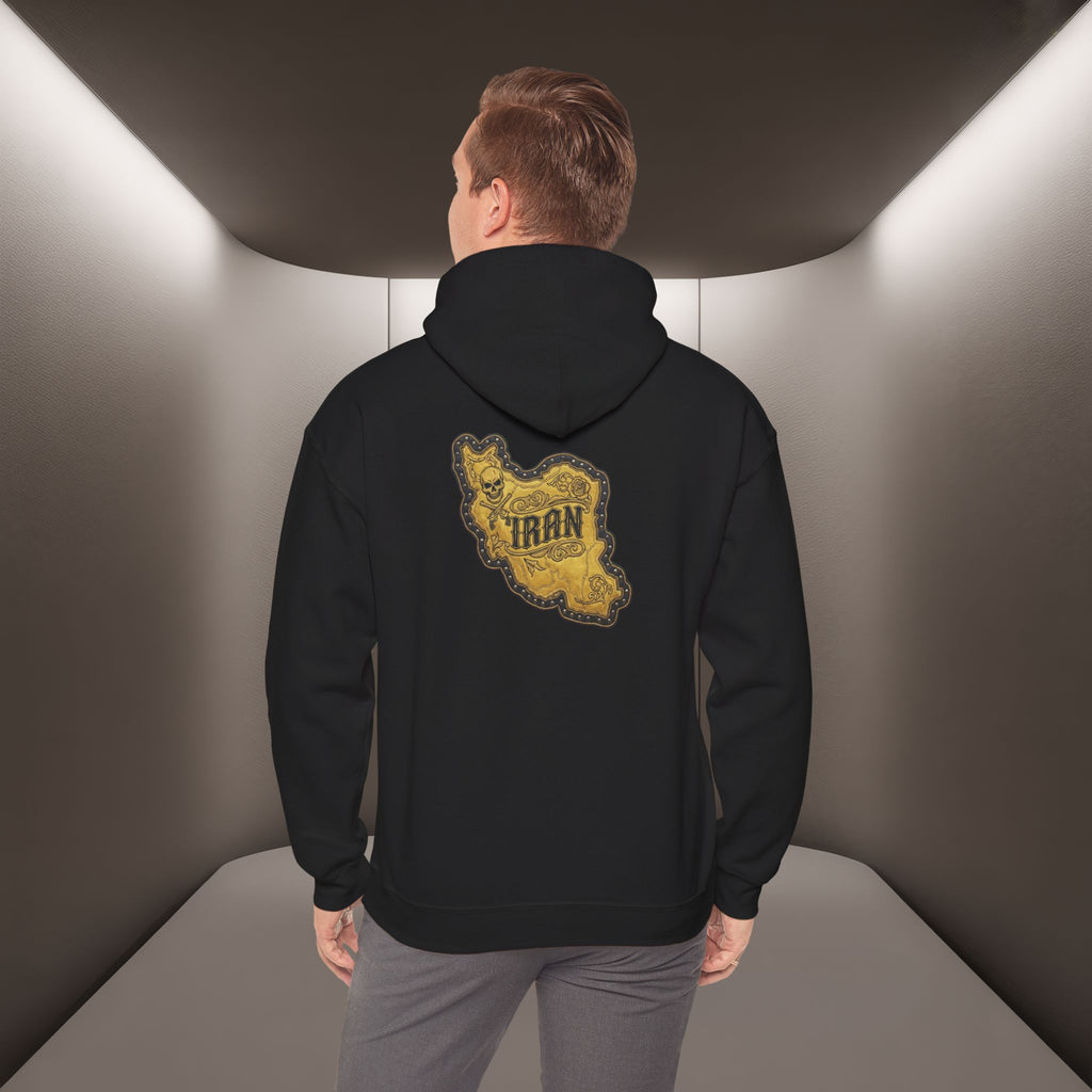 Iran's map Patch Unisex Hooded sweatshirt" - Premium Quality
