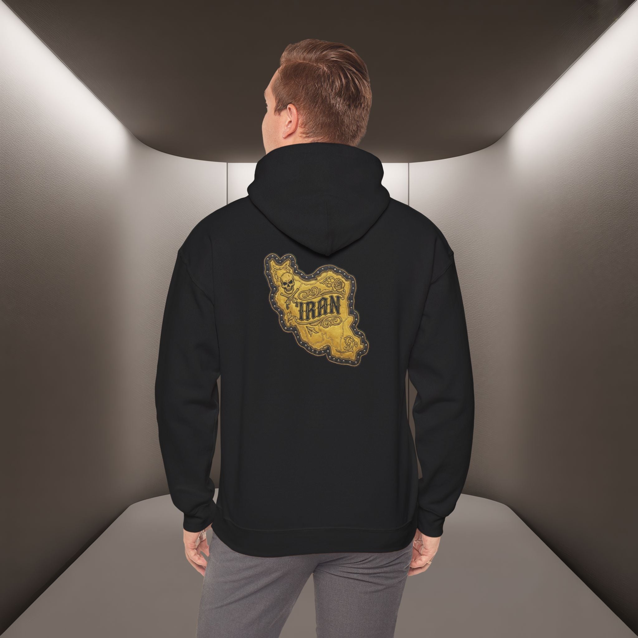 Iran's map Patch Unisex Hooded sweatshirt" - Premium Quality