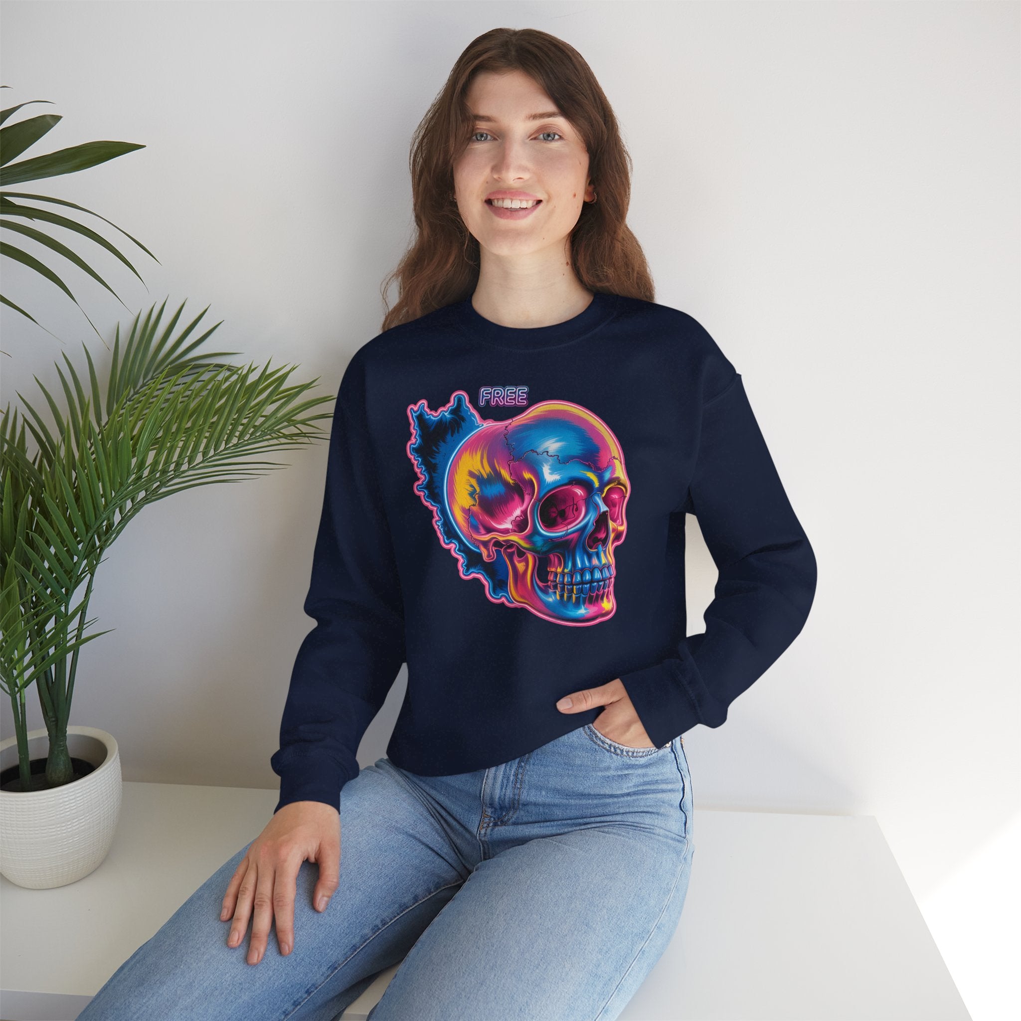 Skull in Iran's map shape Sweatshirt-Unisex, Premium Quality