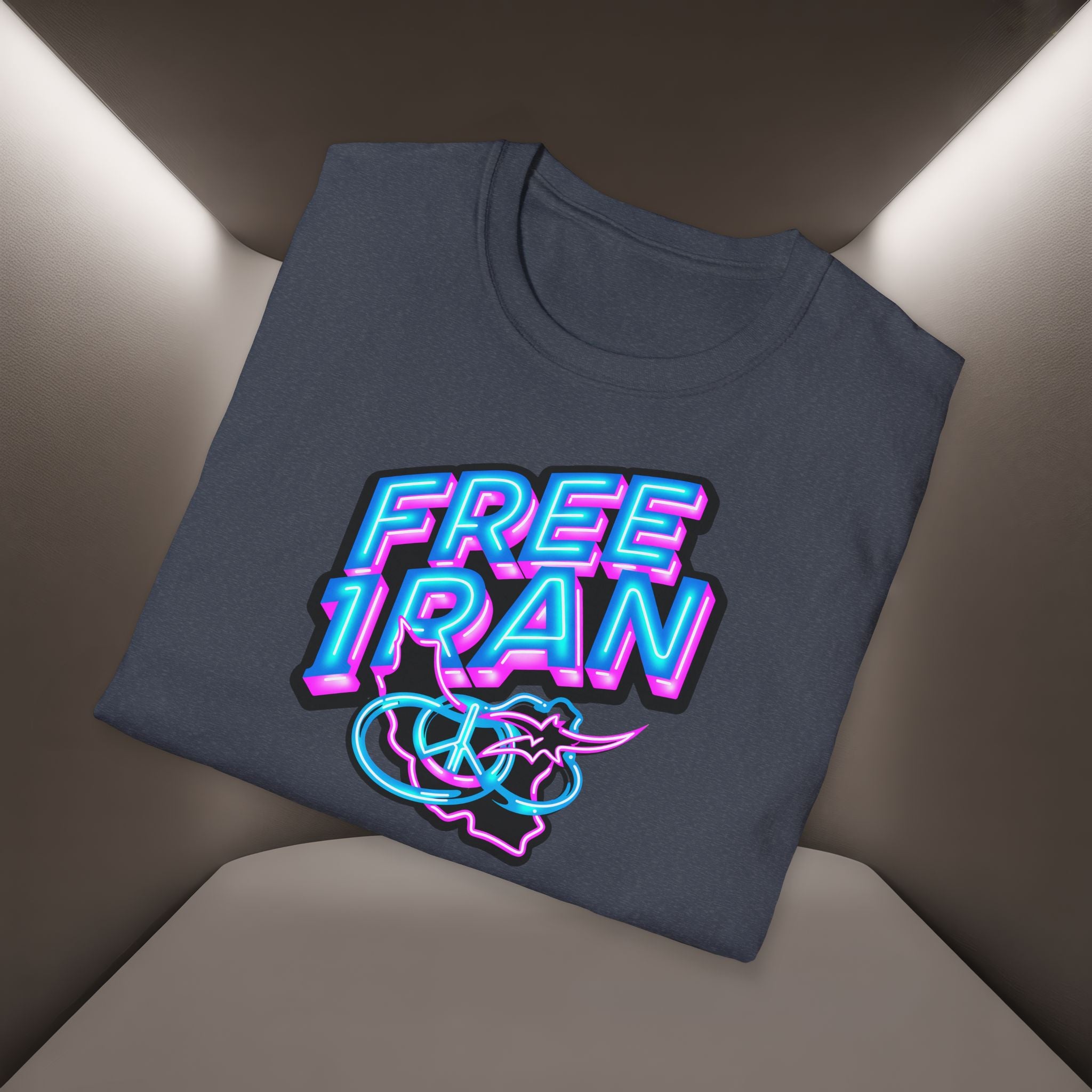 Free Iran T-Shirt — Neon design, Premium Quality