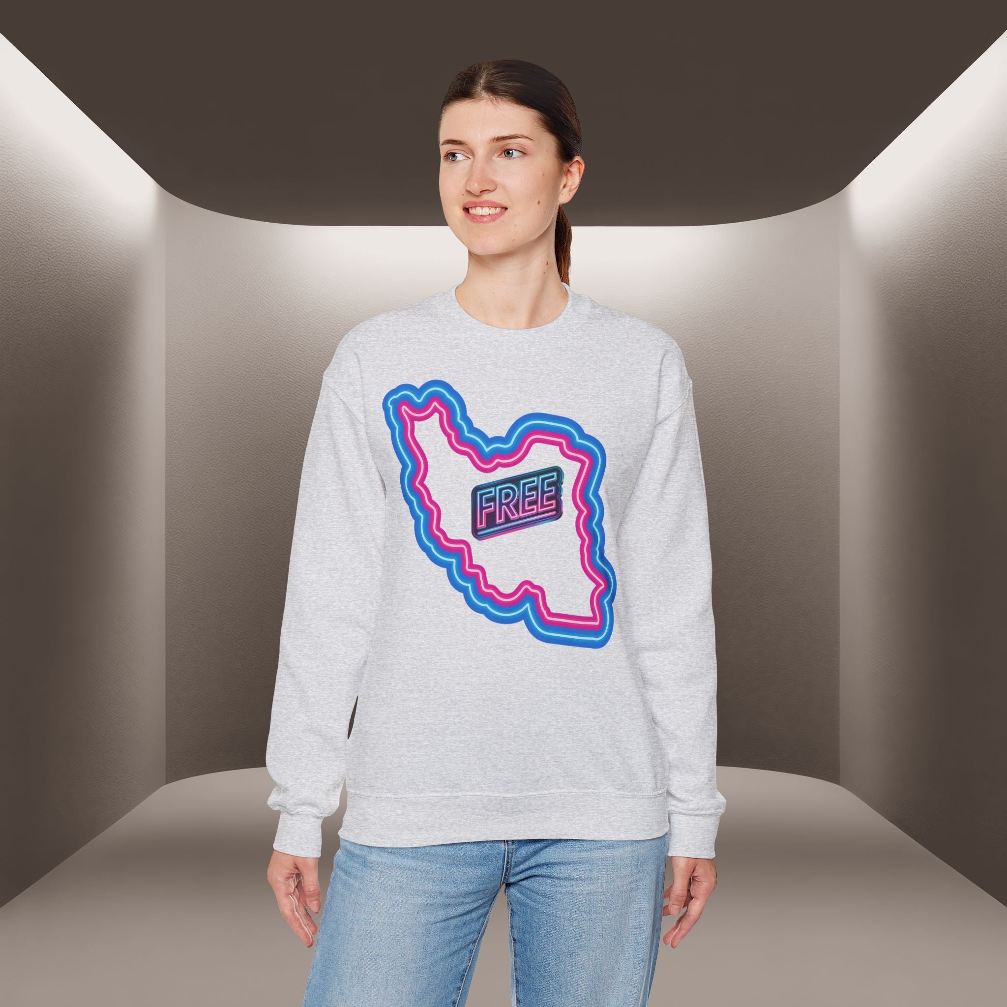 Free Iran Sweatshirt — Neon design - Premium Quality