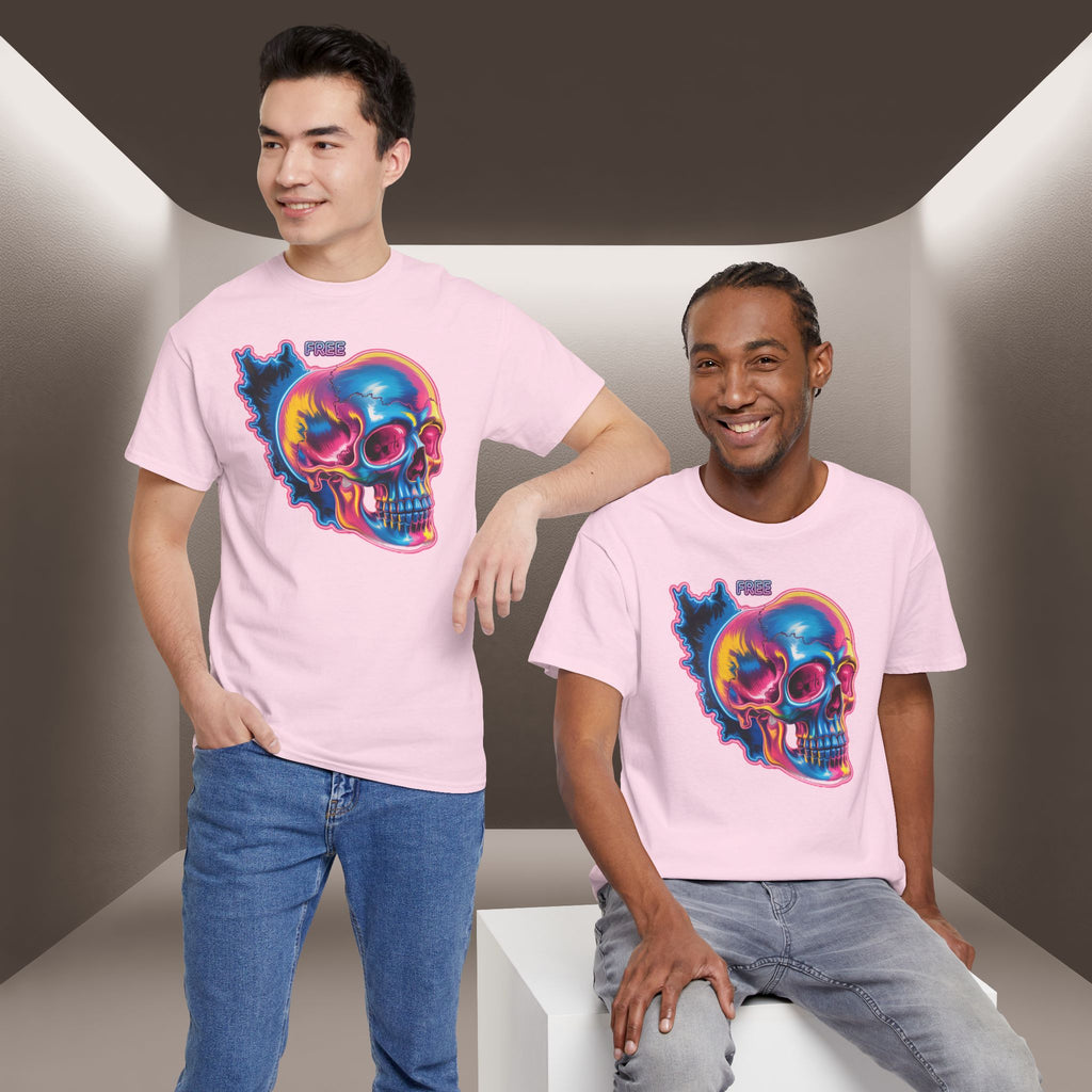 Neon Skull in Iran's map shape T-Shirt — Premium Quality