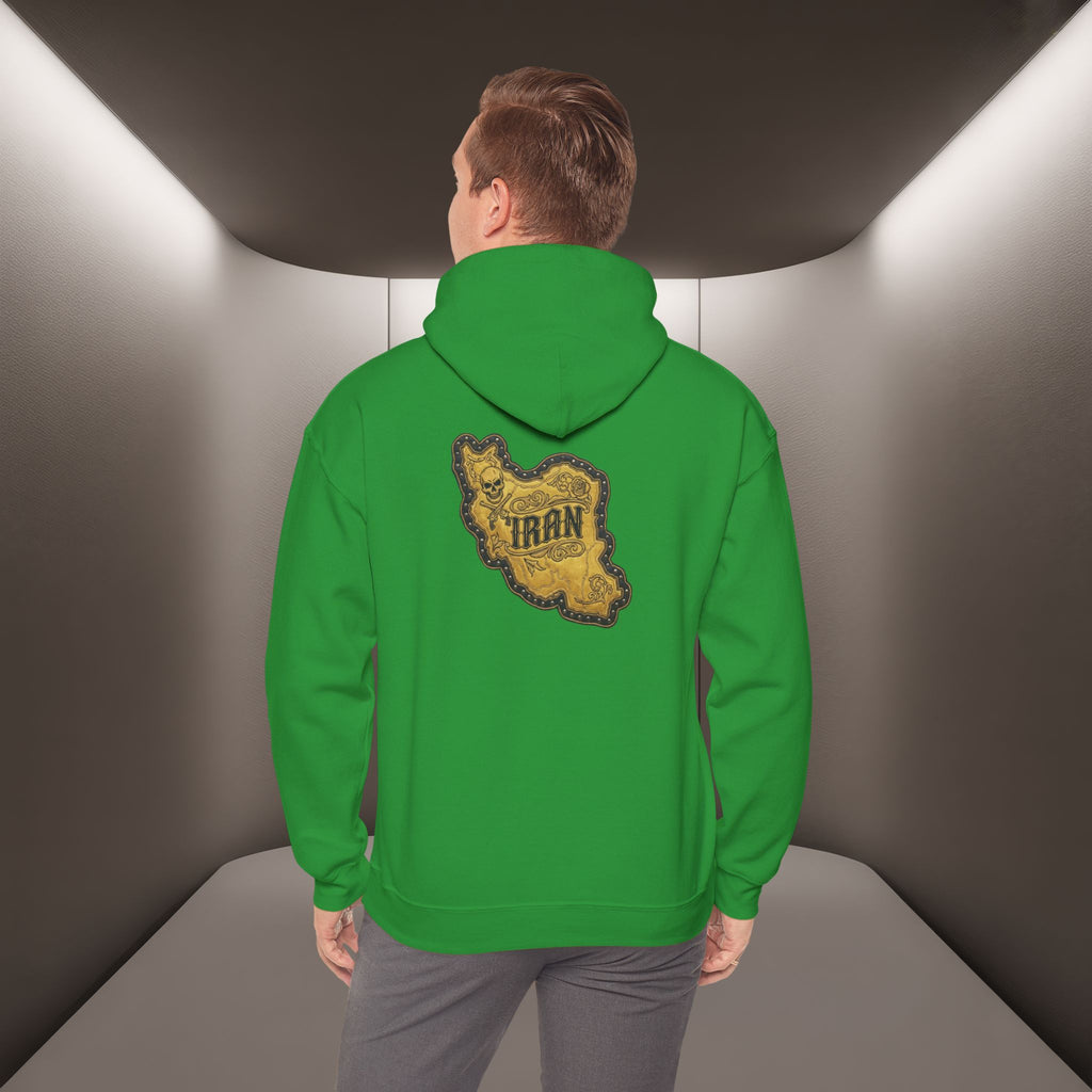 Iran's map Patch Unisex Hooded sweatshirt" - Premium Quality