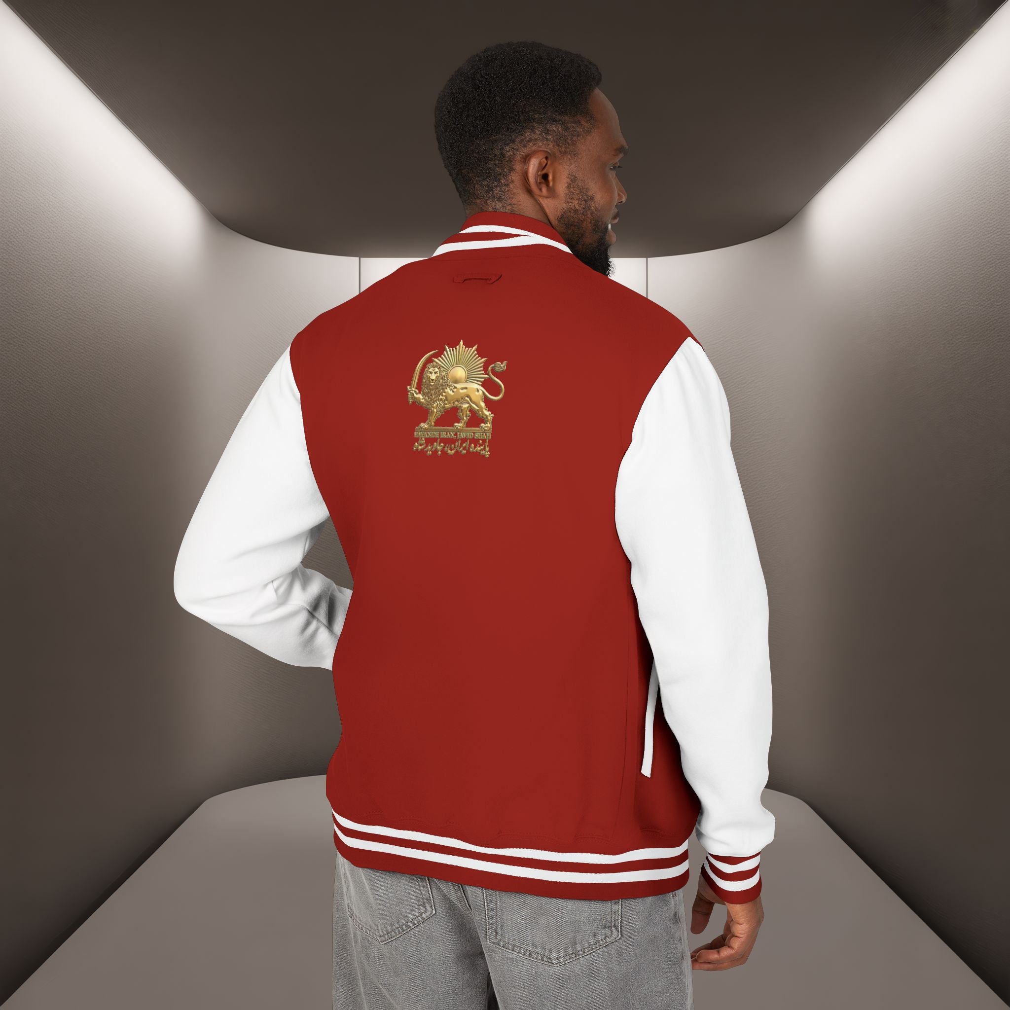 "Payande Iran JAVID SHAH" embroidered JACKET — PERSIAN VIBEY STYLE JACKET ( Goldoozi)