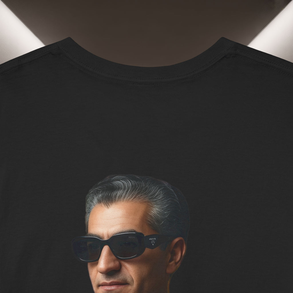 Mohammadreza Pahlavi the former "King" of Iran Portrait —Front: Iran's map patch