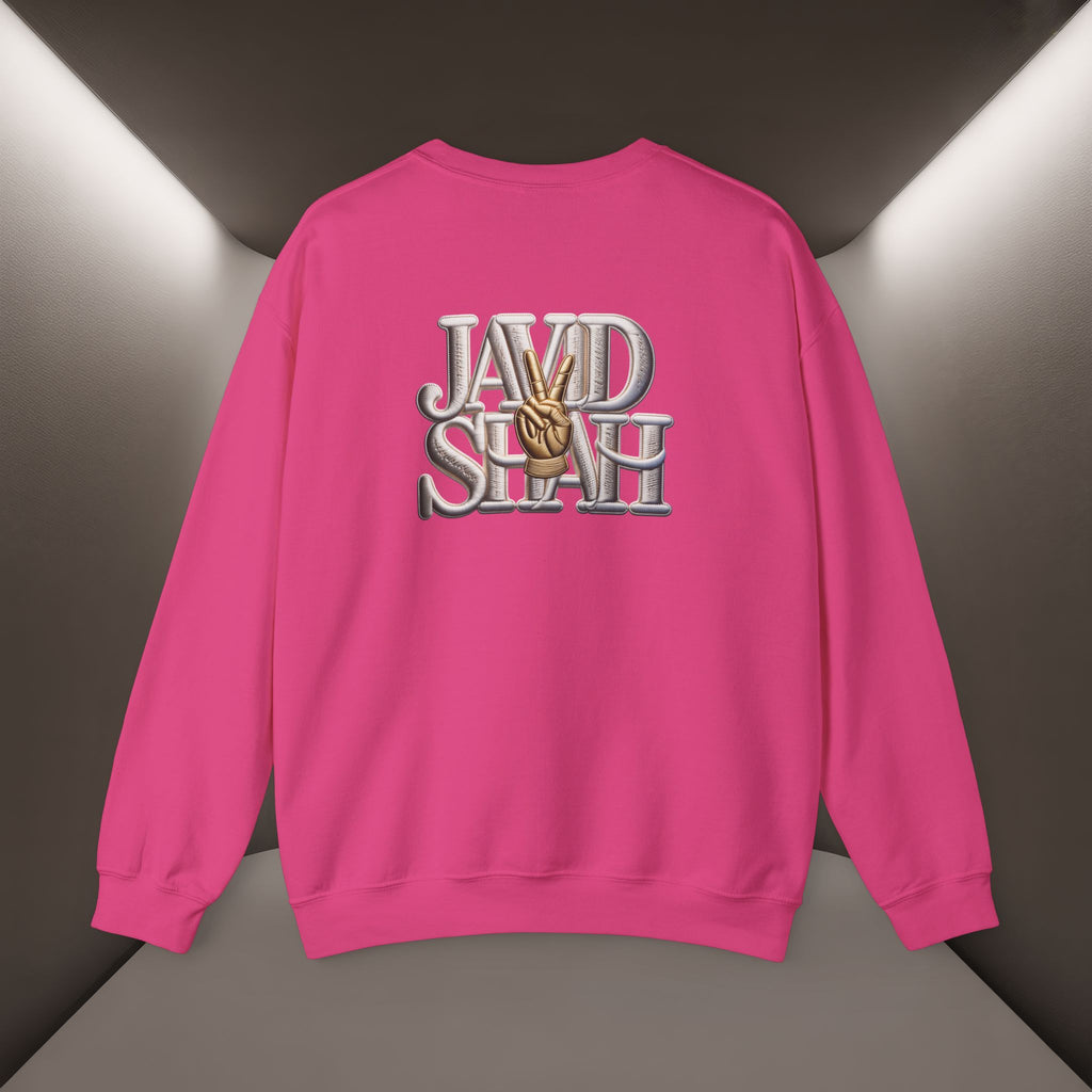Javid Shah Peace Sign printed Sweatshirt — Vintage Script Logo Crewneck