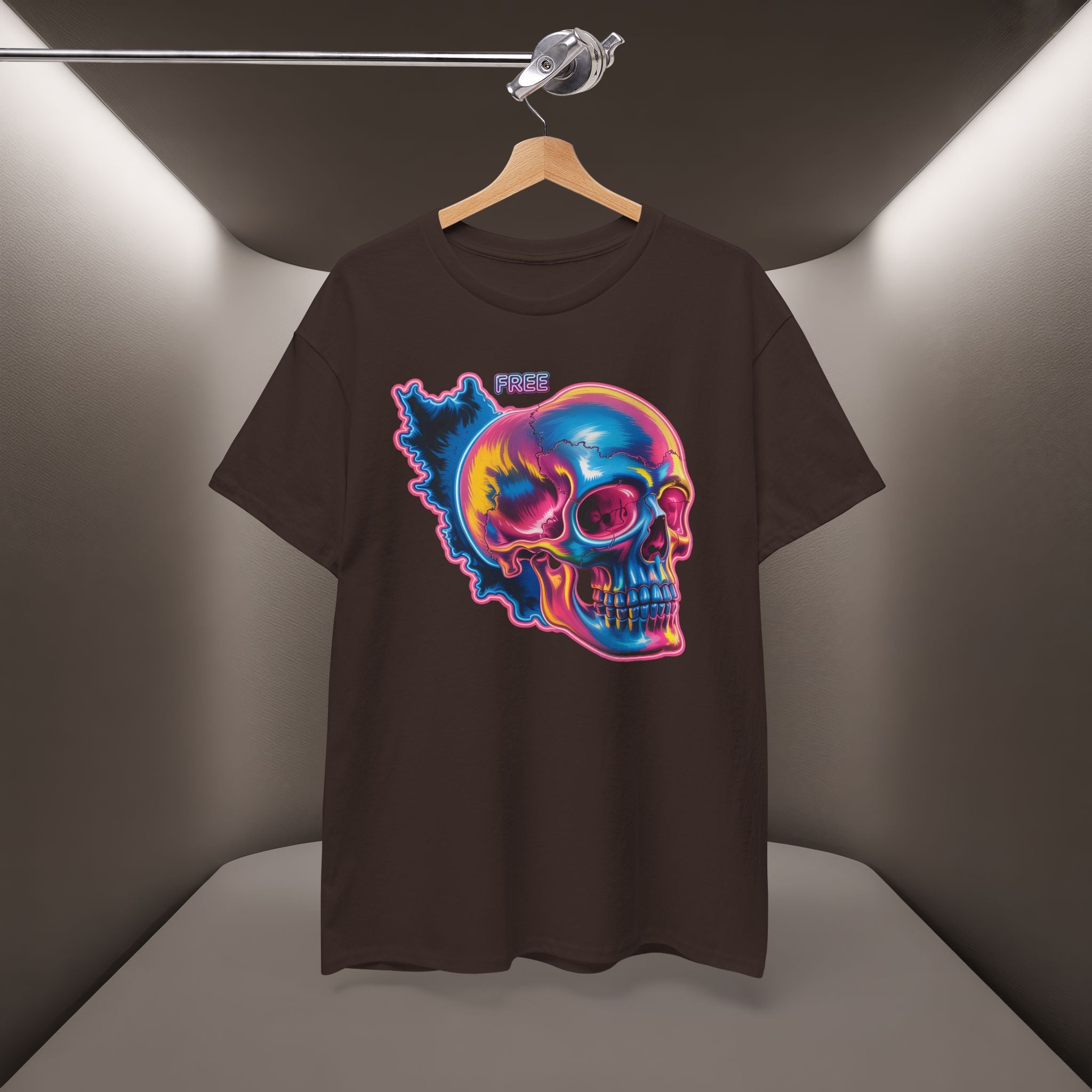 Neon Skull in Iran's map shape T-Shirt — Premium Quality