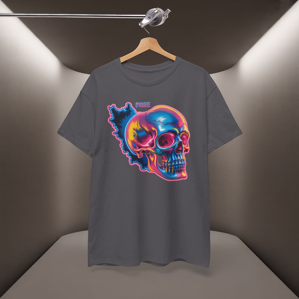 Neon Skull in Iran's map shape T-Shirt — Premium Quality