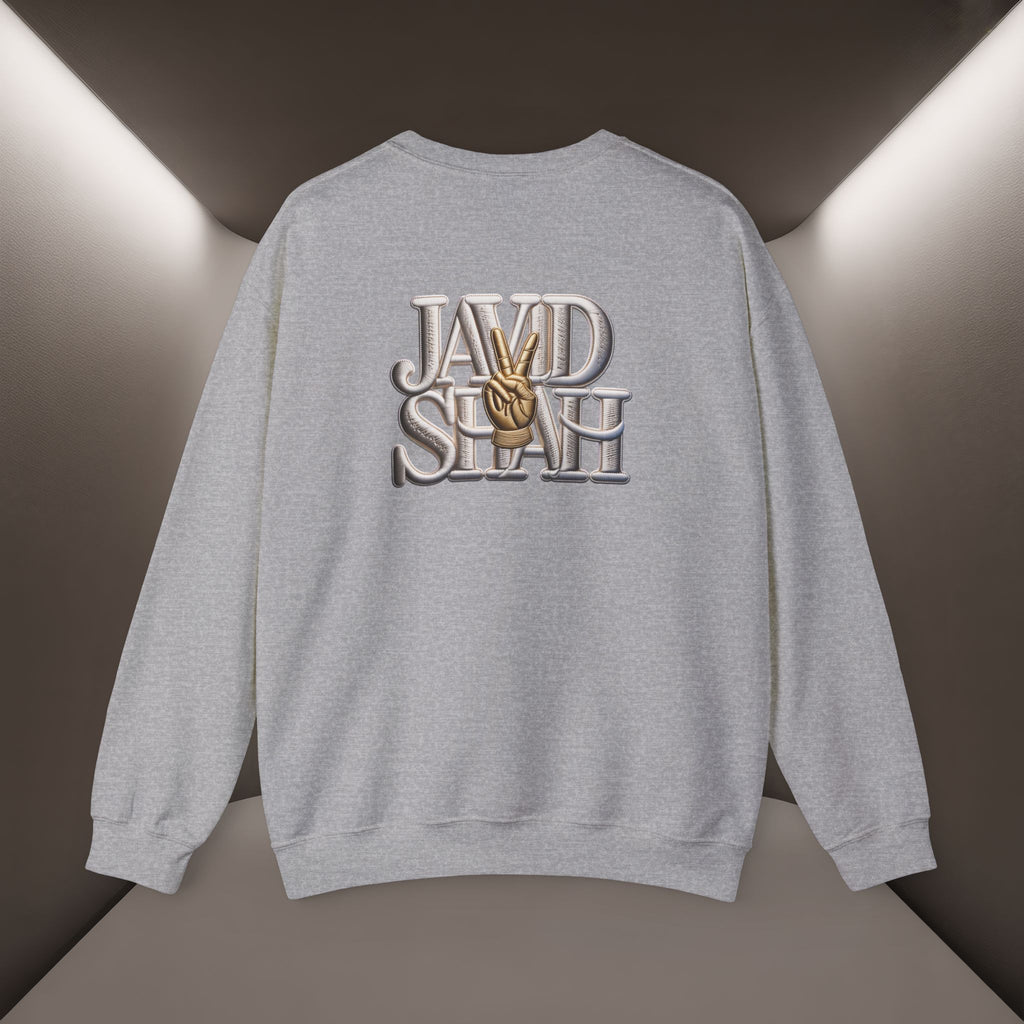 Javid Shah Peace Sign printed Sweatshirt — Vintage Script Logo Crewneck