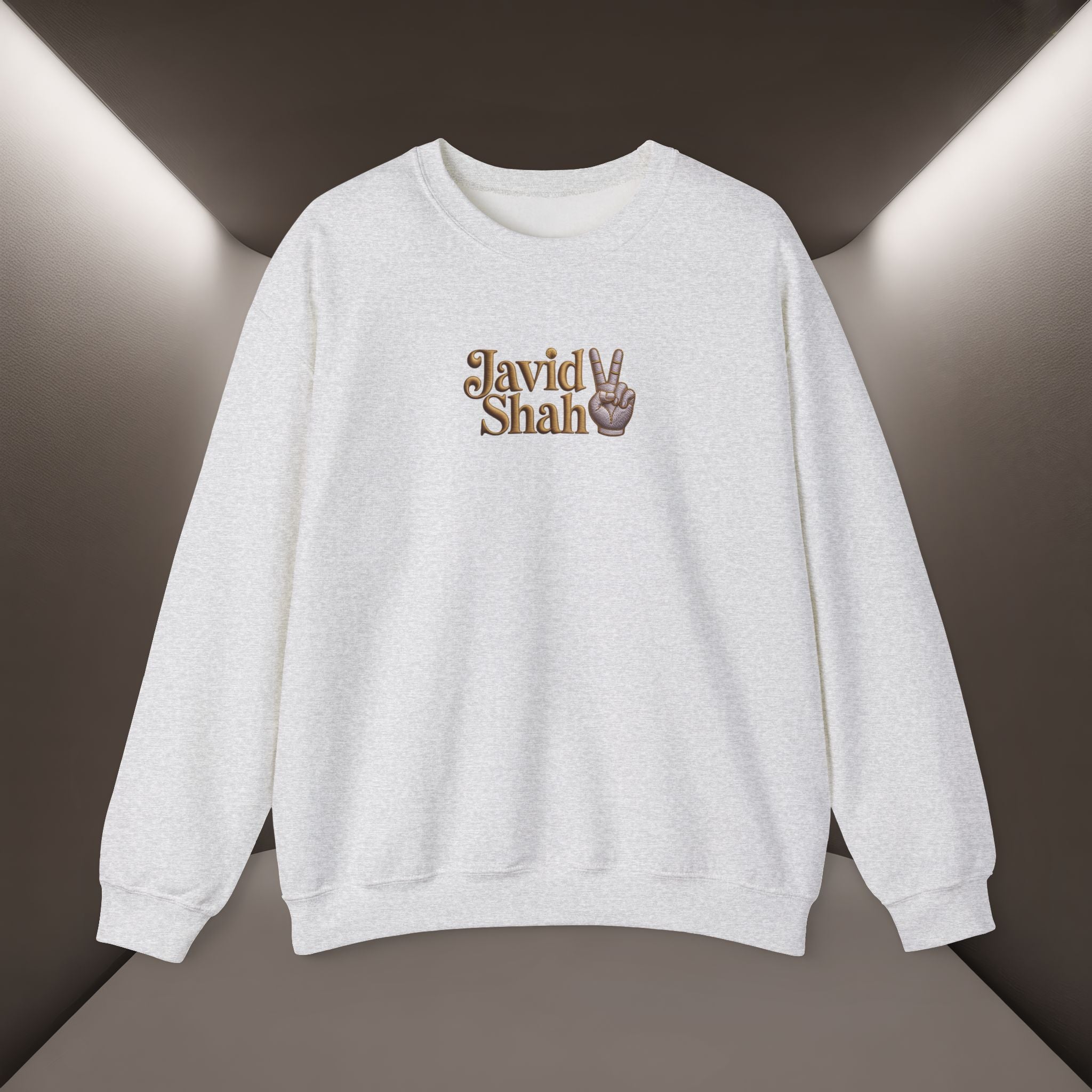 Javid Shah Peace Sign printed Sweatshirt — Vintage Script Logo Crewneck