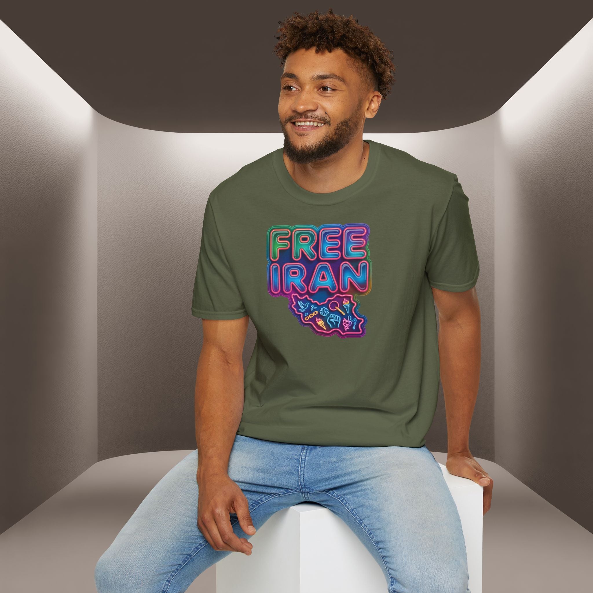Free Iran T-Shirt — Neon Style, Premium Quality