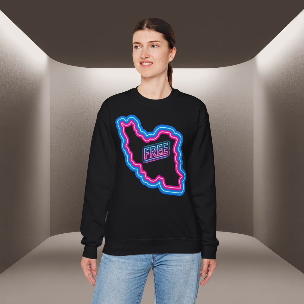 Free Iran Sweatshirt — Neon design - Premium Quality