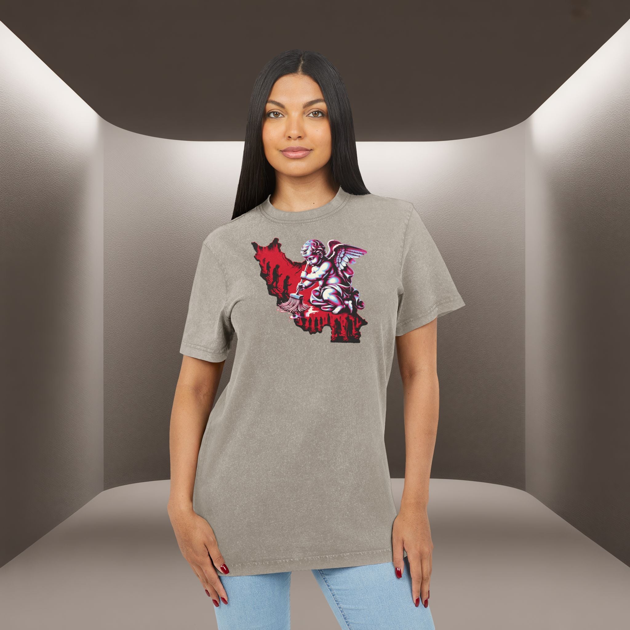 Iran's map Conceptual tshirt- Acid Wash Tee